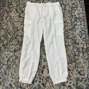 Ralph Lauren Tencel Cargo Jogger- Size 8- White